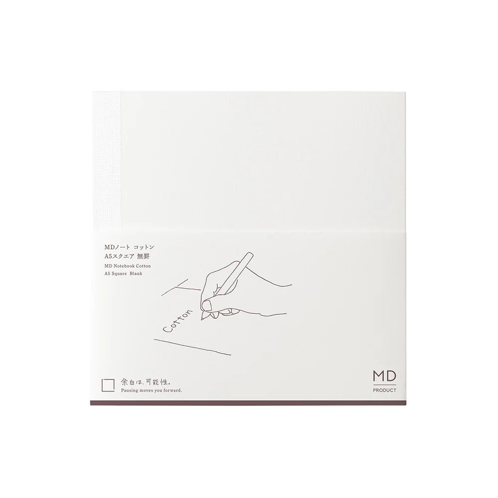 Midori Notebook Cotton | A5 | Square | Blank | 88 Sheets