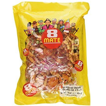 Shirakiku 8 MATE Rice Cracker Arare 16oz Yellow