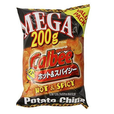 Calbee Potato Chips Hot & Spicy 7oz Mega