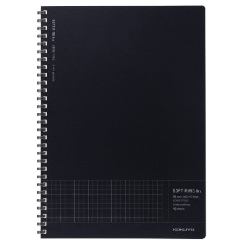 Kokuyo Soft Ring Notebook B5 40 Pages Grid Black