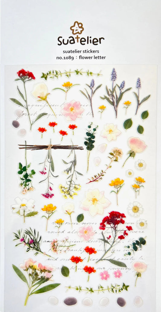 Suatelier Flower Letter Stickers