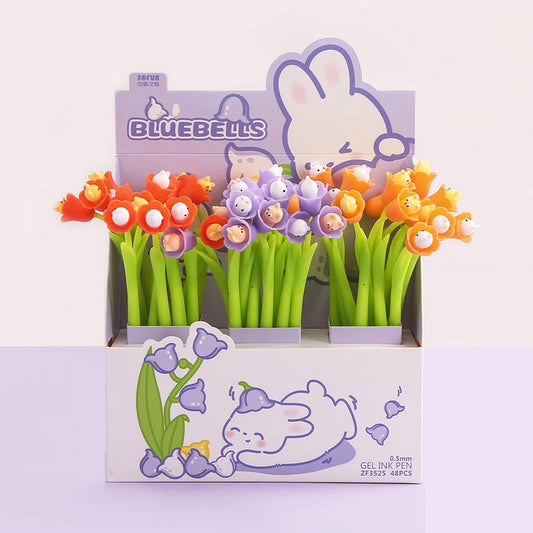 Wiggle Gel Pen Blue Bell Bunny Flower