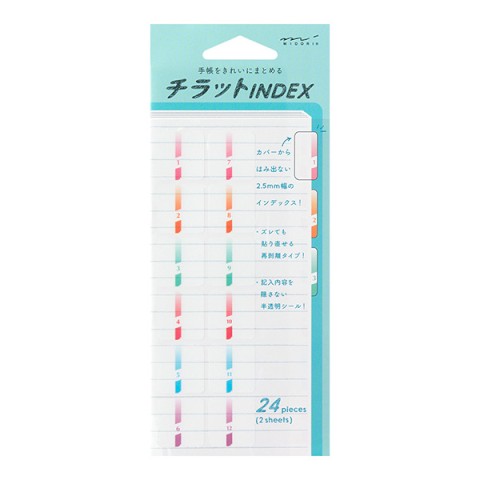 Chiratto Index Label Number Color