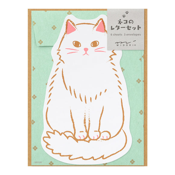 Letter Set with Stickers 924 Die-cut Cat