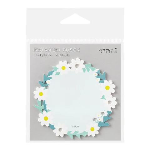 Midori | Sticky Notes Die-Cut | White Wreath