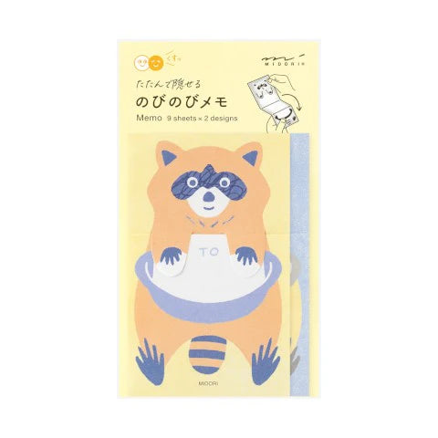 Midori | Stretchy Memo | Raccoon