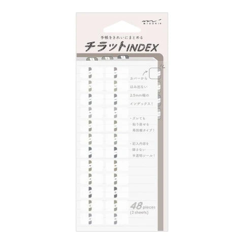 Chiratto Index Label Numbers Gray