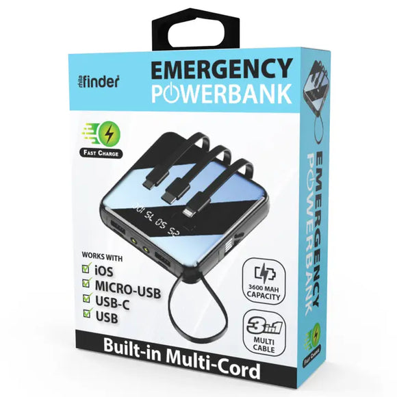 Mila 3,600 mAh Power banks with 3 in 1 Charging Cables