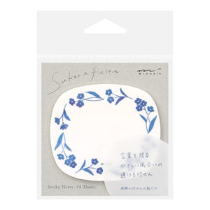 Sticky Notes Transparency Blue Flowers