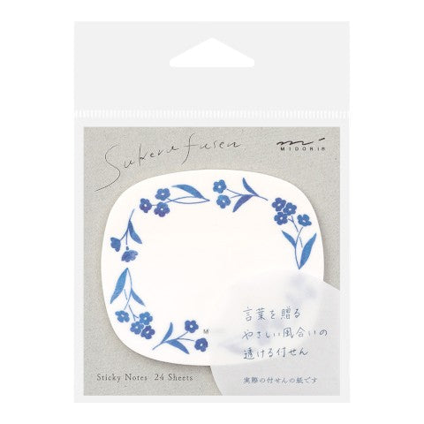 Sticky Notes Transparency Blue Flowers