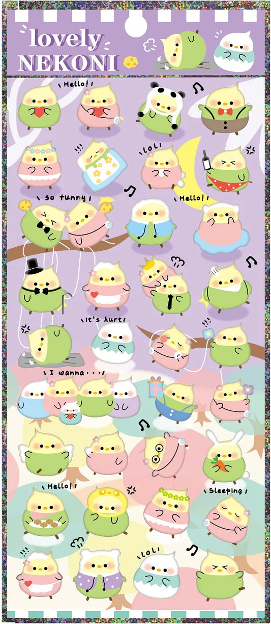Lovely Nekoni Chick Stickers