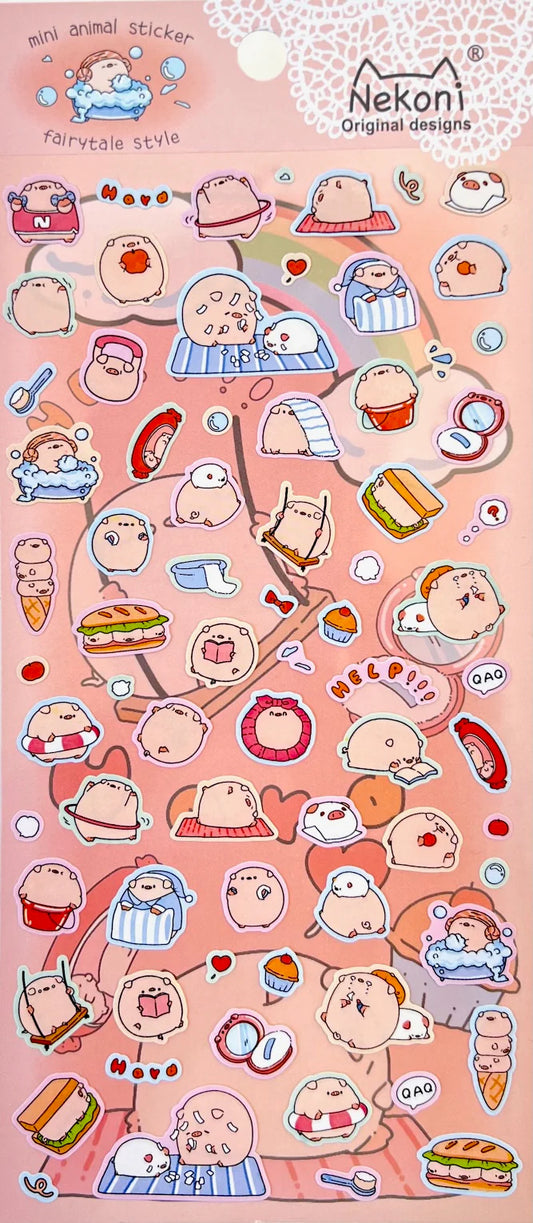 Nekoni Small Animal Stickers Fairytale Style