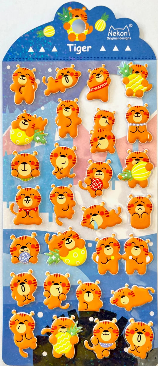 Puffy Tiger Stickers