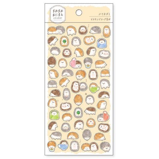 Mame Mame Animaru Sticker Hedgehog