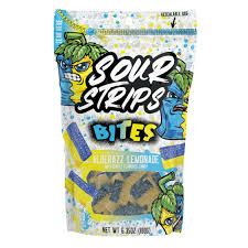 Actual Candy Sour Strips Bites Blue Razz Lemonade