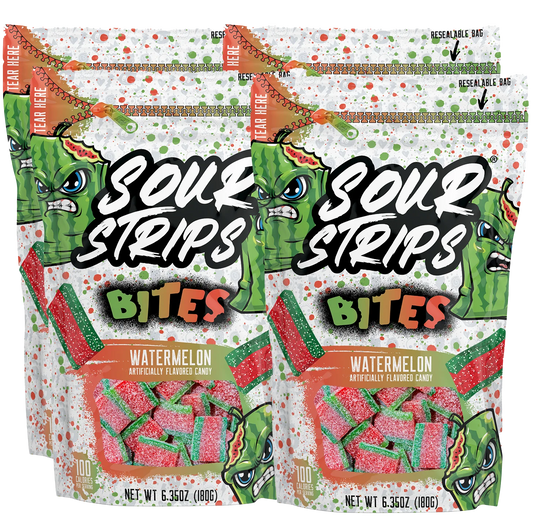 Actual Candy Sour Strips Bites Watermelon
