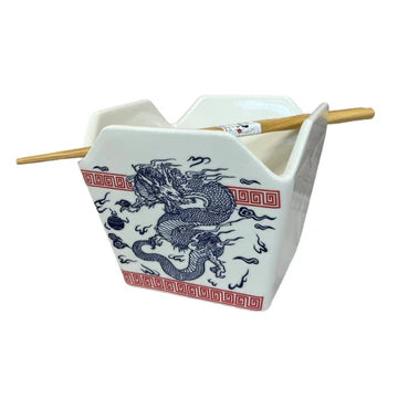 Takeout Bowl with Chopsticks Dragon