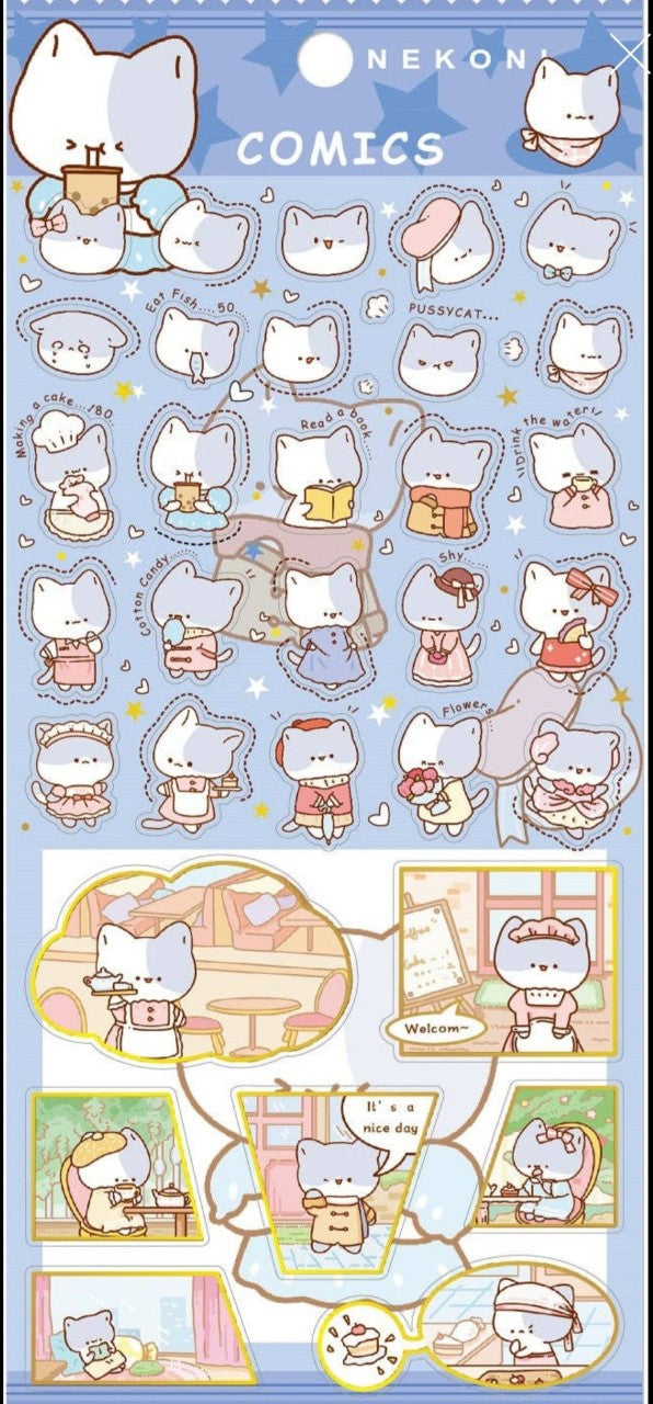 Nekoni Comic Animal Stickers