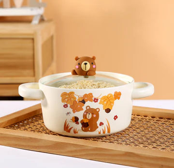 Cooking Pot with Lid Bear