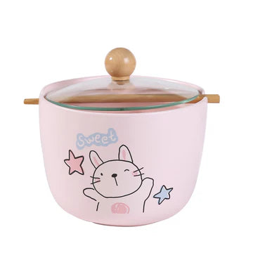 Bowl with Lid and Chopsticks Rabbit