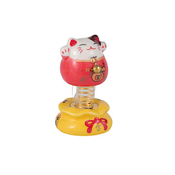 Bobble Head Lucky Cat Red