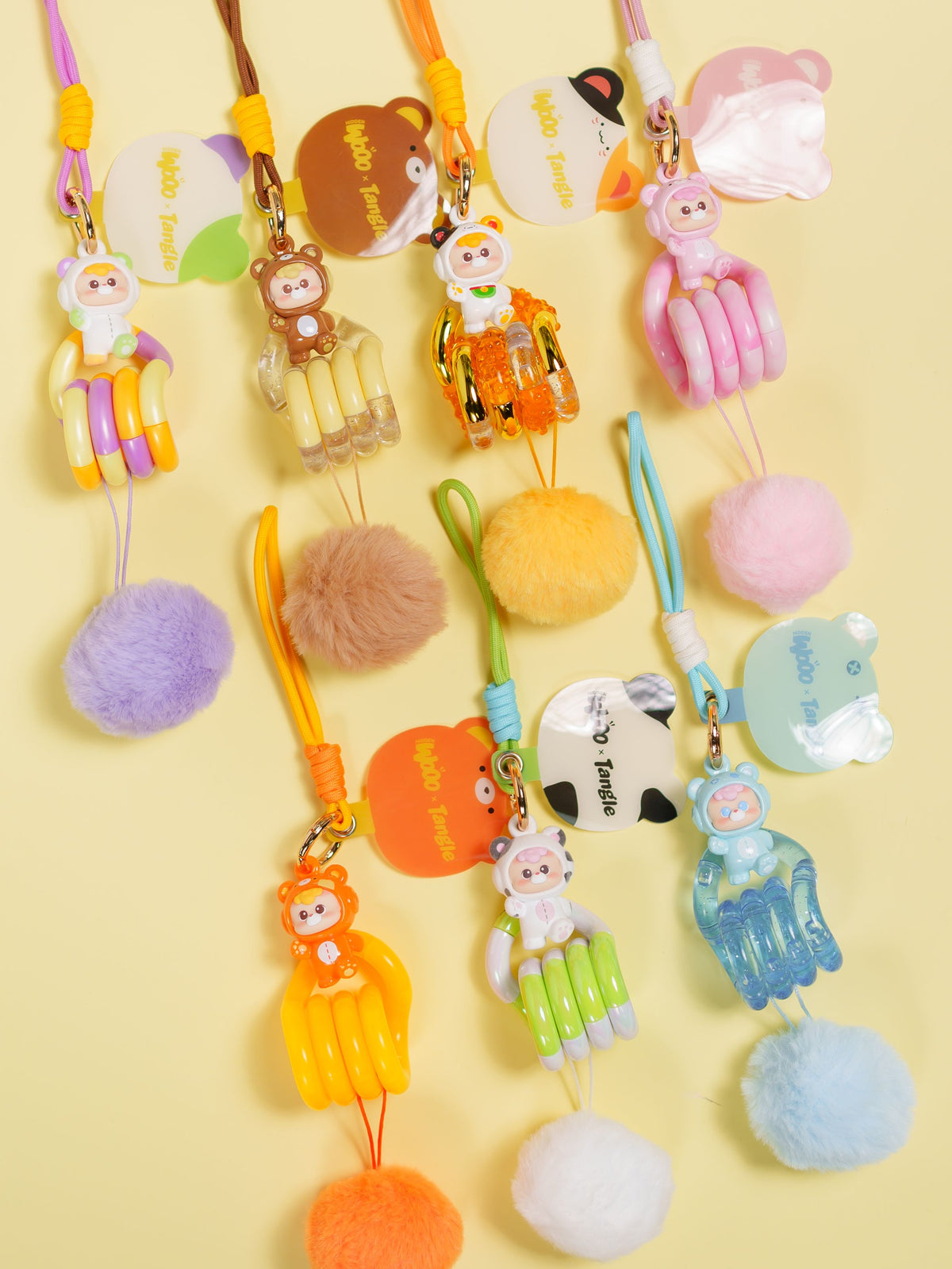 Tangle x HiddenWooo diudiu baby Abebe Bear Pendant Blind Box - group
