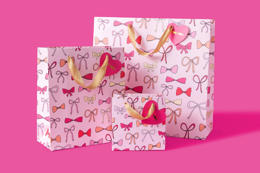 Pink Bow Gift Bag Medium