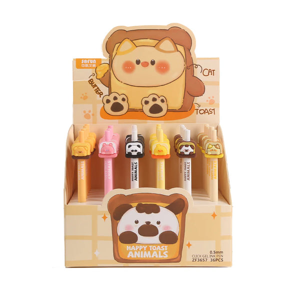 Happy Toast Animal Gel Pens