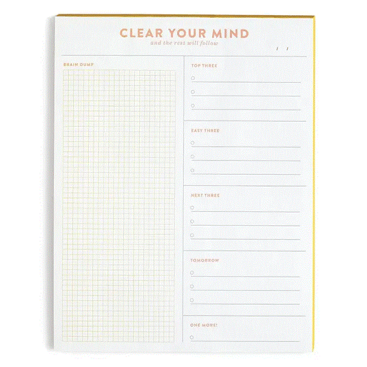 Studio Calico Stationary | Note Pad | Clear Your Mind | 8.5 x 11