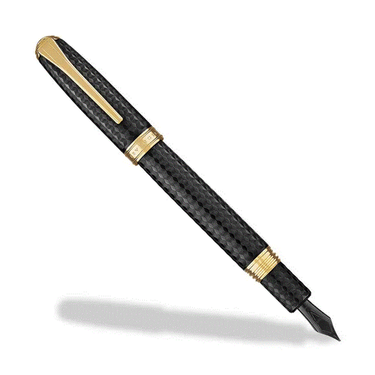 True Writer Create Herringbone Fountain Pen | Fine Nib | Midnight Black