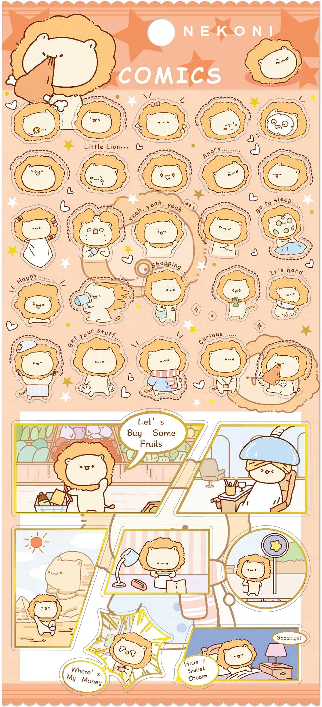 Nekoni Comic Animal Stickers