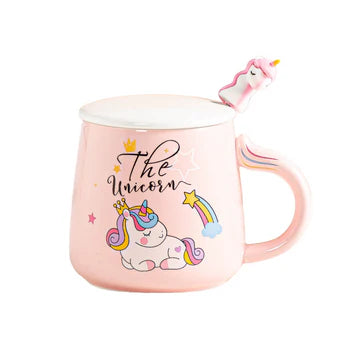 Mug Lid and Spoon Unicorn Pink