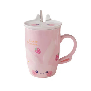 Mug Lid and Spoon Bunny Pink 14oz