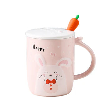 Mug Lid and Spoon Bunny Happy 14oz