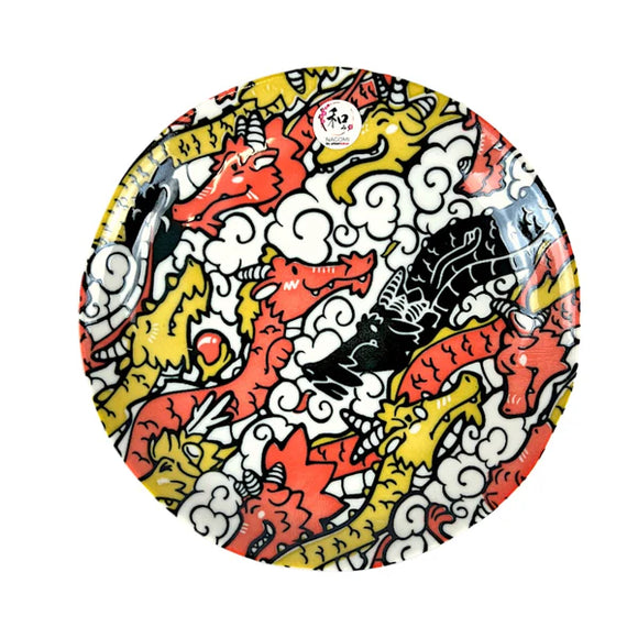 Plate Bunch of Dragons Red