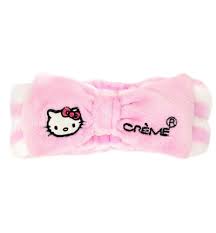 TCS SANRIO Hello Kitty Plush Spa Headband (Pink Stripe)