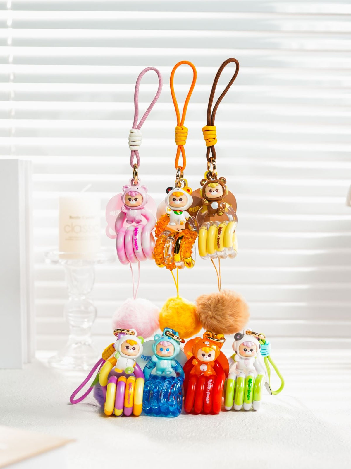 Tangle x HiddenWooo diudiu baby Abebe Bear Pendant Blind Box - group-lifestyle