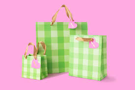 Green Gingham Gift Bag Small