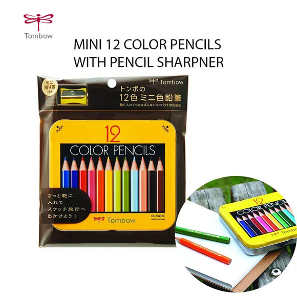 Tombow Mini 12 Color Pencils with Pencil Sharpener
