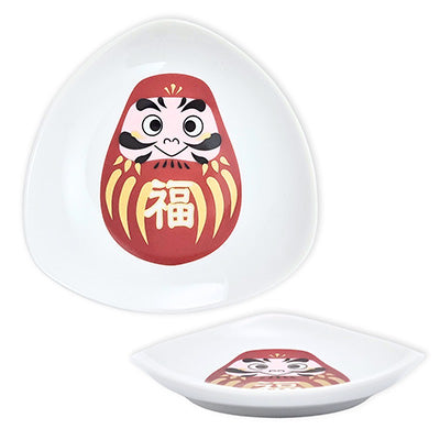 Dish Triangle Daruma Red 4.75"