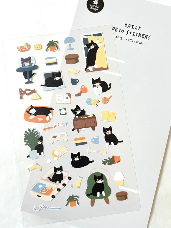 Suatelier Cat Catch Stickers