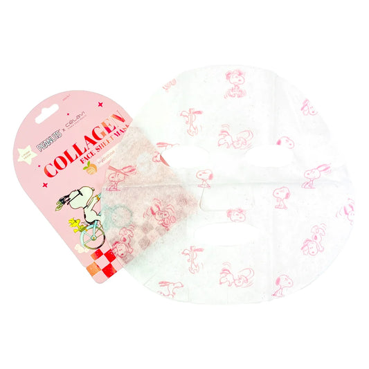 Celavi Peanuts Snoopy Collagen Face Mask 1pc (White Peach & Collagen)