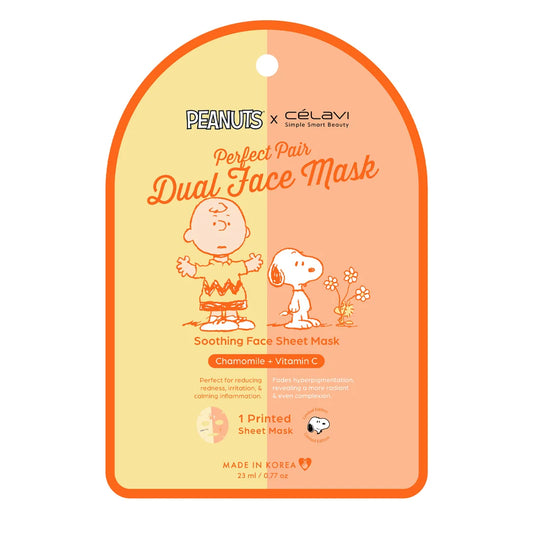 Celavi Peanuts Dual Face Mask 1pc (Chamomile & Vitamin C)