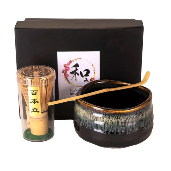 Matcha Bowl Set Black 21oz 4.5