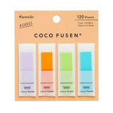 Kanmido Coco Fusen Sticky Notes | 4 Cases | 120 Sheets | 12 x 42mm