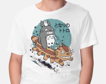 Totoro Cat Bus White T-Shirt