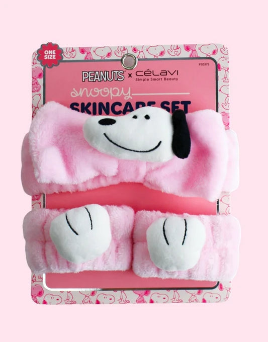 Celavi Peanuts Pink Spa Headband with Wristbands