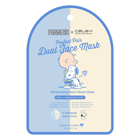 Celavi Peanuts Dual Face Mask 1pc (Rice & Hyaluronic Acid)
