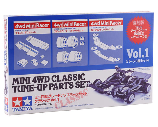 Tamiya Racer Chassis Mini 4WD Kit | JR Classic Tune-Up Parts Set Vol. 1 | 1/32