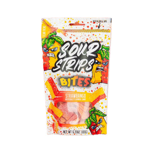 Actual Candy Sour Strips Bites Strawbango